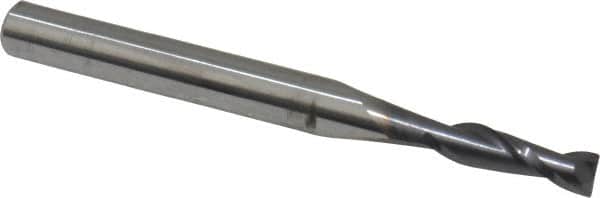SGS - 9/64", 1/2" LOC, 3/16" Shank Diam, 2" OAL, 2 Flute, Solid Carbide Square End Mill - Single End, AlTiN Finish, Spiral Flute, 30° Helix, Centercutting, Right Hand Cut, Right Hand Flute, Series 3 - Americas Industrial Supply