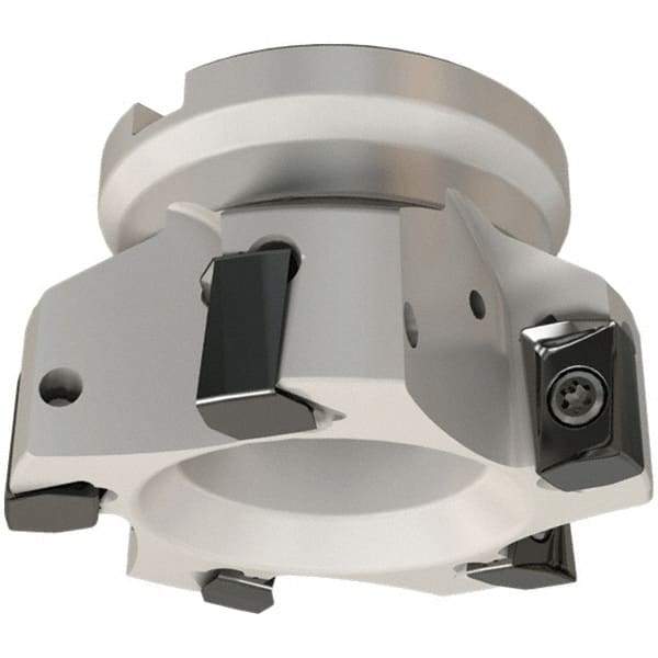Iscar - 3 Inserts, 40mm Cut Diam, 16mm Arbor Diam, 16.3mm Max Depth of Cut, Indexable Square-Shoulder Face Mill - 0/90° Lead Angle, 40mm High, H490 AN.X 17 Insert Compatibility, Through Coolant, Series Helido - Americas Industrial Supply