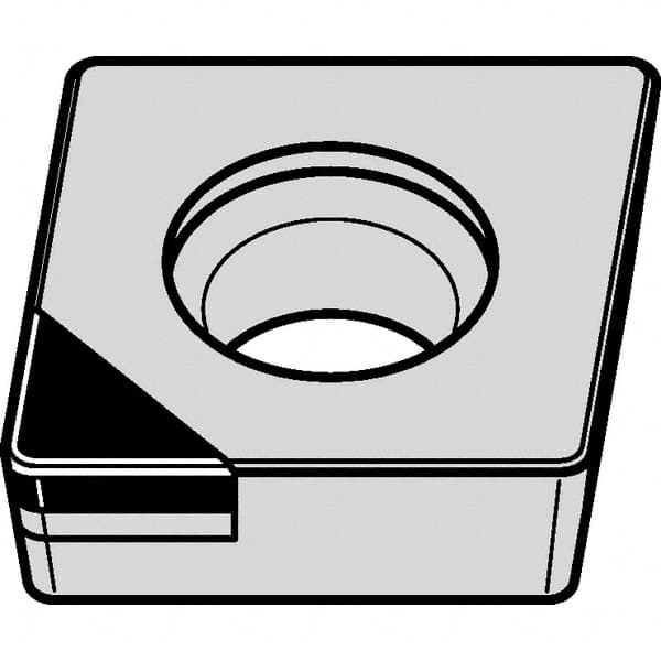 Kennametal - CCGW21.51 F Grade KD1400 Polycrystalline Diamond (PCD) Turning Insert - 80° Diamond, 1/4" Inscr Circle, 3/32" Thick, 1/64" Corner Radius - Americas Industrial Supply