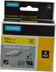 Dymo - 60" Long, Yellow Heat Shrinkable Polyolefin Heat Shrink Tubing - For RhinoPRO 3000 - Americas Industrial Supply