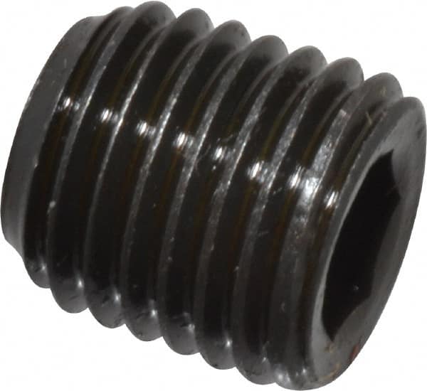 Value Collection - 1/16-27, 5/16" OAL, Alloy Steel Socket Pressure Plug - Uncoated, 3/4" Taper per Foot, 5/32" Hex Key - Americas Industrial Supply