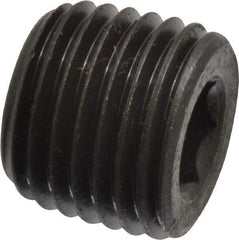 Value Collection - 1/4-18, 7/16" OAL, Alloy Steel Socket Pressure Plug - Uncoated, 3/4" Taper per Foot, 1/4" Hex Key - Americas Industrial Supply