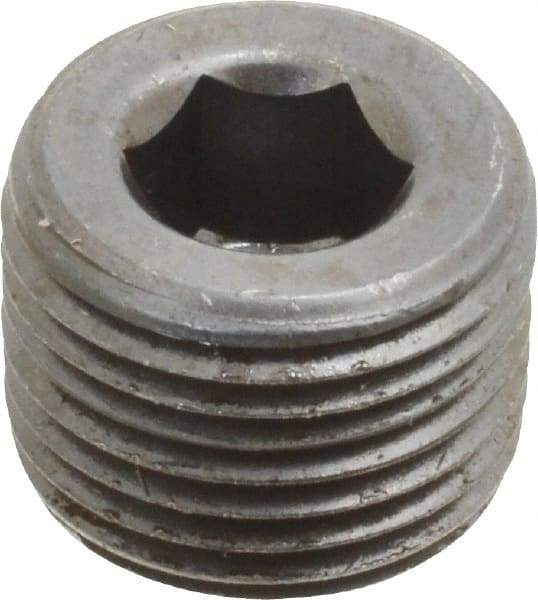 Value Collection - 3/8-18, 1/2" OAL, Alloy Steel Socket Pressure Plug - Uncoated, 3/4" Taper per Foot, 5/16" Hex Key - Americas Industrial Supply