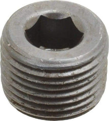 Value Collection - 3/8-18, 1/2" OAL, Alloy Steel Socket Pressure Plug - Uncoated, 3/4" Taper per Foot, 5/16" Hex Key - Americas Industrial Supply