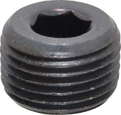 Value Collection - 1/2-14, 9/16" OAL, Alloy Steel Socket Pressure Plug - Uncoated, 3/4" Taper per Foot, 3/8" Hex Key - Americas Industrial Supply
