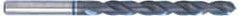 Accupro - #11 120° Spiral Flute Cobalt Screw Machine Drill Bit - TiAlN Finish, Right Hand Cut, 26mm Flute Length, 62mm OAL, Faceted Point, Straight Shank - Americas Industrial Supply