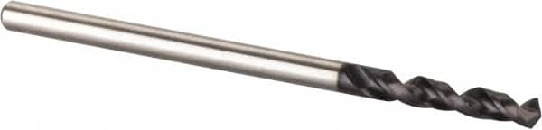 Accupro - 5/64" 120° Spiral Flute Cobalt Screw Machine Drill Bit - TiAlN Finish, Right Hand Cut, 12mm Flute Length, 38mm OAL, Split Point, Straight Shank - Americas Industrial Supply