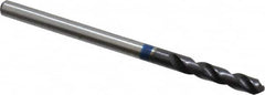 Accupro - 7/64" 120° Spiral Flute Cobalt Screw Machine Drill Bit - TiAlN Finish, Right Hand Cut, 16mm Flute Length, 46mm OAL, Split Point, Straight Shank - Americas Industrial Supply