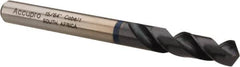 Accupro - 15/64" 120° Spiral Flute Cobalt Screw Machine Drill Bit - TiAlN Finish, Right Hand Cut, 28mm Flute Length, 66mm OAL, Faceted Point, Straight Shank - Americas Industrial Supply