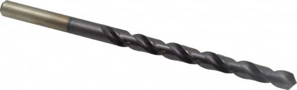 Accupro - 7/16", 118° Point, Spiral Flute, Vanadium High Speed Steel Taper Length Drill Bit - TiAlN Finish, 128mm Flute Length, 195mm OAL - Americas Industrial Supply