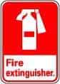 NMC - Fire Extinguisher, Pressure Sensitive Vinyl Fire Sign - 10" Wide x 14" High - Americas Industrial Supply