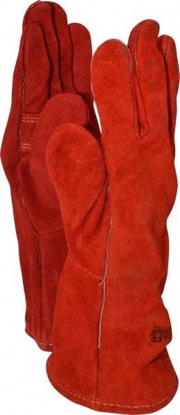 PRO-SAFE - Size L Cotton Lined Cowhide Welding Glove - 34.25cm OAL, Gauntlet Cuff, Wing Thumb, For General Welding - Americas Industrial Supply