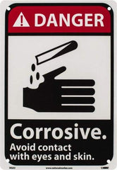 NMC - "Danger - Corrosive - Avoid Contact with Eyes and Skin", 10" Long x 7" Wide, Rigid Plastic Safety Sign - Rectangle, 0.05" Thick, Use for Accident Prevention - Americas Industrial Supply