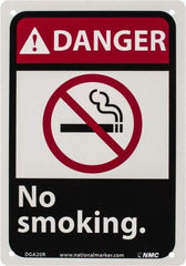 NMC - "Danger - No Smoking", 10" Long x 7" Wide, Rigid Plastic Safety Sign - Rectangle, 0.05" Thick, Use for Accident Prevention - Americas Industrial Supply