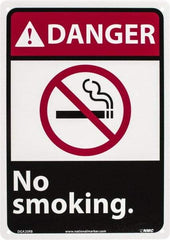 NMC - "Danger - No Smoking", 14" Long x 10" Wide, Rigid Plastic Safety Sign - Rectangle, 0.05" Thick, Use for Accident Prevention - Americas Industrial Supply