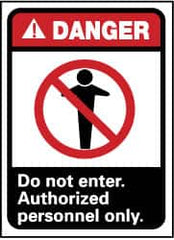 NMC - "Danger - Do Not Enter - Authorized Personnel Only", 10" Long x 7" Wide, Rigid Plastic Safety Sign - Rectangle, 0.05" Thick, Use for Security & Admittance - Americas Industrial Supply