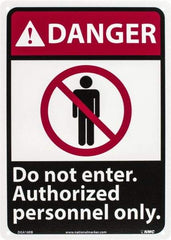 NMC - "Danger - Do Not Enter - Authorized Personnel Only", 14" Long x 10" Wide, Rigid Plastic Safety Sign - Rectangle, 0.05" Thick, Use for Security & Admittance - Americas Industrial Supply