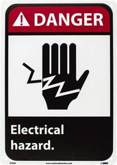 NMC - "Danger - Electrical Hazard", 14" Long x 10" Wide, Rigid Plastic Safety Sign - Rectangle, 0.05" Thick, Use for Accident Prevention - Americas Industrial Supply