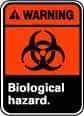 NMC - "Warning - Biological Hazard", 10" Long x 7" Wide, Pressure-Sensitive Vinyl Safety Sign - Rectangle, 0.004" Thick, Use for Hazardous Materials - Americas Industrial Supply