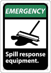 NMC - "Emergency - Spill Response Equipment", 10" Long x 7" Wide, Rigid Plastic Safety Sign - Rectangle, 0.05" Thick, Use for Accident Prevention - Americas Industrial Supply