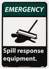 NMC - "Emergency - Spill Response Equipment", 14" Long x 10" Wide, Rigid Plastic Safety Sign - Rectangle, 0.05" Thick, Use for Accident Prevention - Americas Industrial Supply