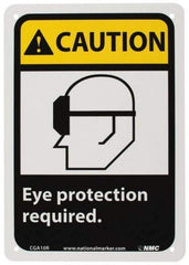 NMC - "Caution - Eye Protection Required", 10" Long x 7" Wide, Rigid Plastic Safety Sign - Rectangle, 0.05" Thick, Use for Accident Prevention - Americas Industrial Supply