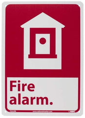 NMC - Fire Alarm, Plastic Fire Sign - 10" Wide x 14" High - Americas Industrial Supply