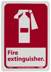 NMC - Fire Extinguisher, Plastic Fire Sign - 7" Wide x 10" High - Americas Industrial Supply