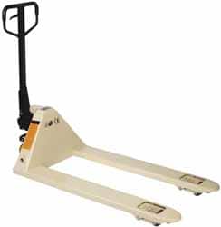 Wesco Industrial Products - 5,500 Lb Capacity, 7-1/4" Lift Economy Pallet Truck - 2.9" Min Lift Height, 48" Fork Length x 27" Fork Width, 27" Overall Width - Americas Industrial Supply