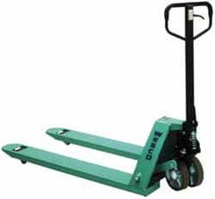 Wesco Industrial Products - 4,400 Lb Capacity, 6-1/2" Lift Economy Low-Profile Pallet Truck - 2-1/8" Min Lift Height, 48" Fork Length x 27" Fork Width, 27" Overall Width - Americas Industrial Supply