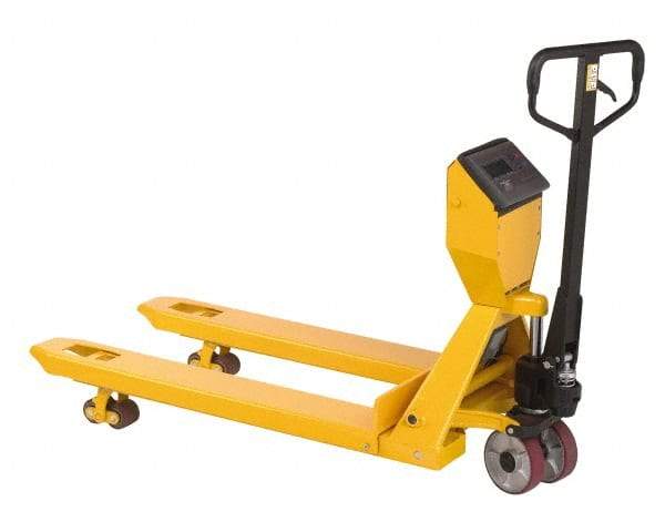 Wesco Industrial Products - 5,000 Lb Capacity, 8" Lift Scale Pallet Truck - 2.9" Min Lift Height, 47-1/2" Fork Length x 27-1/2" Fork Width, 27-1/2" Overall Width - Americas Industrial Supply