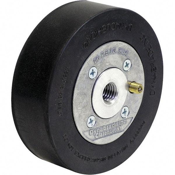 Dynabrade - 5" Wheel OD, 1-1/2" Wheel Width, 4,500 RPM, Aluminum, Pneumatic Wheel with Hub - 15-1/2" Long x 1-1/2" Wide, 5/8" Wheel Arbor Hole, For Use with 13214 & 13523 Dynastraight Air-Powered Abrasive Finishing Tools - Americas Industrial Supply