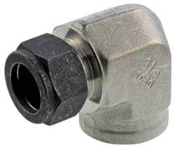 Parker - 1/2" OD, Stainless Steel Female Elbow - 13/16" Hex, Comp x FNPT Ends - Americas Industrial Supply