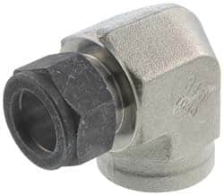 Parker - 3/4" OD, Stainless Steel Female Elbow - 1-3/8" Hex, Comp x FNPT Ends - Americas Industrial Supply