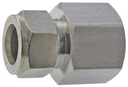 Parker - 3/8" OD, Stainless Steel Female Connector - -425 to 1,200°F, 1-1/16" Hex, Comp x FNPT Ends - Americas Industrial Supply