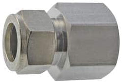 Parker - 1/16" OD, Stainless Steel Female Connector - -425 to 1,200°F, 9/16" Hex, Comp x FNPT Ends - Americas Industrial Supply