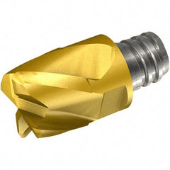 Iscar - MM EC Grade IC908 Carbide End Milling Tip Insert - TiAlN Finish, 8 Flutes, 16mm Cutting Diam, 12mm Depth of Cut, 20.5mm Extension, 0.039" Cnr Rad, 45° Helix - Americas Industrial Supply