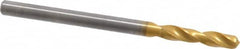 Guhring - 1/8" 140° Spiral Flute Solid Carbide Screw Machine Drill Bit - TiN Finish, Right Hand Cut, 18mm Flute Length, 49mm OAL, SU Point, Straight Shank - Americas Industrial Supply