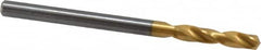 Guhring - 3.40106mm 140° Spiral Flute Solid Carbide Screw Machine Drill Bit - TiN Finish, Right Hand Cut, 20mm Flute Length, 52mm OAL, SU Point, Straight Shank - Americas Industrial Supply