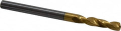 Guhring - 5/32" 140° Spiral Flute Solid Carbide Screw Machine Drill Bit - TiN Finish, Right Hand Cut, 22mm Flute Length, 55mm OAL, SU Point, Straight Shank - Americas Industrial Supply
