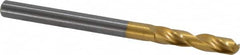 Guhring - 4.0005mm 140° Spiral Flute Solid Carbide Screw Machine Drill Bit - TiN Finish, Right Hand Cut, 22mm Flute Length, 55mm OAL, SU Point, Straight Shank - Americas Industrial Supply