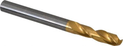 Guhring - 5.99948mm 140° Spiral Flute Solid Carbide Screw Machine Drill Bit - TiN Finish, Right Hand Cut, 28mm Flute Length, 66mm OAL, SU Point, Straight Shank - Americas Industrial Supply