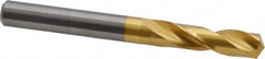 Guhring - 5/16" 140° Spiral Flute Solid Carbide Screw Machine Drill Bit - TiN Finish, Right Hand Cut, 37mm Flute Length, 79mm OAL, SU Point, Straight Shank - Americas Industrial Supply
