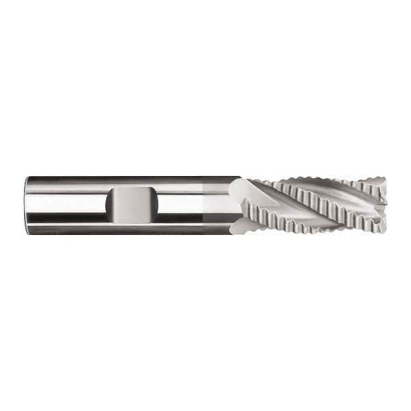 SGS - 12mm Diam, 26mm LOC, 4 Flute Solid Carbide 1.52mm Corner Radius Roughing End Mill - TiN Finish, 83mm OAL, 12mm Shank Diam, Single End, Centercutting, 30° Helix - Americas Industrial Supply