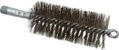 Schaefer Brush - 4-1/2" Brush Length, 2" Diam, Double Stem, Double Spiral Tube Brush - 7-1/4" Long, Stainless Steel, 1/4" NPSM Male Connection - Americas Industrial Supply