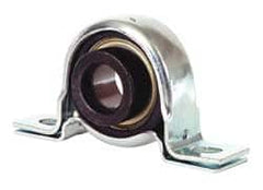 Value Collection - 1-1/4" ID, 5-3/4" OAL x 3-1/8" OAH Pillow Block - 2,500 Lb Static Cap, 4,300 Lb Dyn Cap, 4-1/4" Btw Mnt Hole Ctrs, 1.563" Base-to-Ctr Ht, Stamped Steel Rubber Mount - Americas Industrial Supply