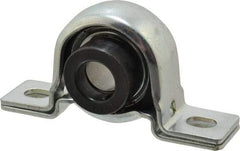 Value Collection - 3/4" ID, 4-1/4" OAL x 2-7/32" OAH Pillow Block - 1,650 Lb Static Cap, 2,830 Lb Dyn Cap, 3.3906" Btw Mnt Hole Ctrs, 1-1/8" Base-to-Ctr Ht, Stamped Steel Rubber Mount - Americas Industrial Supply