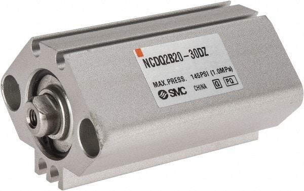 SMC PNEUMATICS - 1-3/16" Stroke x 3/4" Bore Double Acting Air Cylinder - 10-32 Port, 10-32 Rod Thread, 145 Max psi, 15 to 160°F - Americas Industrial Supply