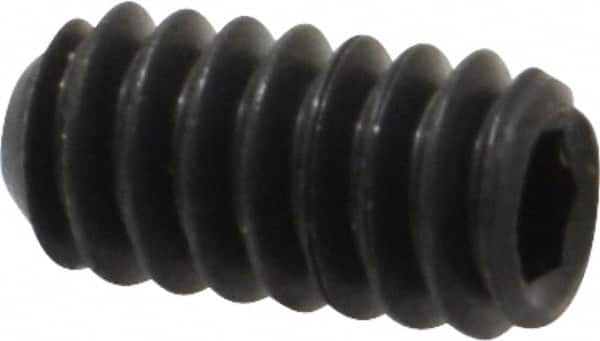 Value Collection - #10-24 UNC, 3/8" OAL, Cup Point Set Screw - Grade 8 Alloy Steel, 3/32" Key - Americas Industrial Supply