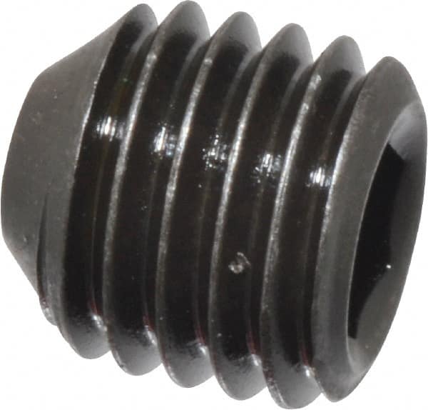 Value Collection - 1/4-28 UNF, 1/4" OAL, Cup Point Set Screw - Grade 8 Alloy Steel, 1/8" Key - Americas Industrial Supply